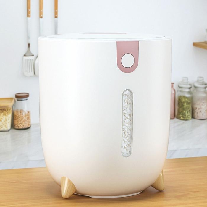 Rice Dispenser with Measuring Cup 10kg Grain Storage Bin Storage Box Large Kitchen Food Grain Storag