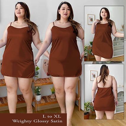 Thanktop Baju Tidur Wanita Big Size Satin Daster Dress Panjang Simple jumbo
