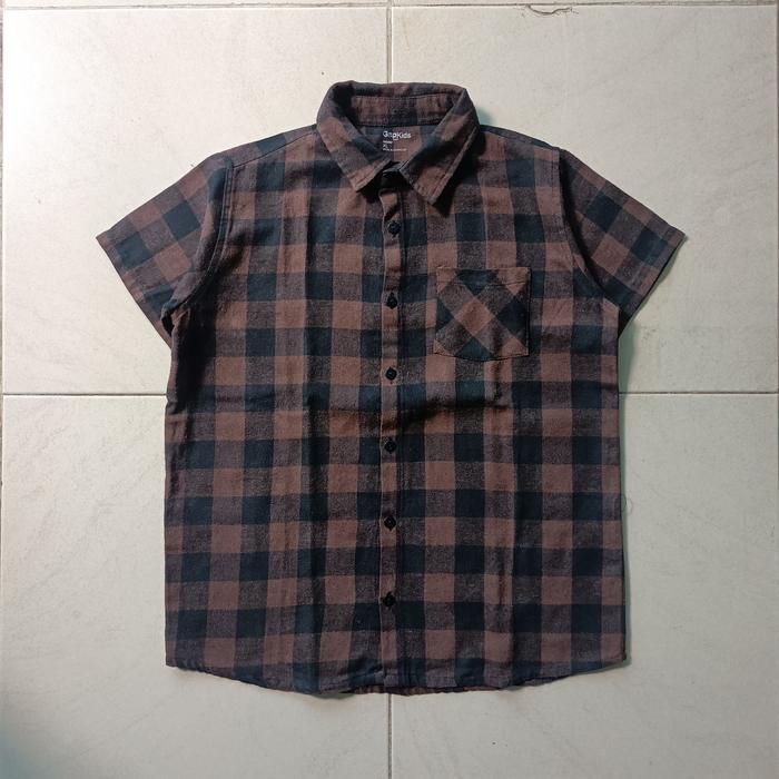 Kemeja Flanel GAP Kids Toddler Brown Second Original