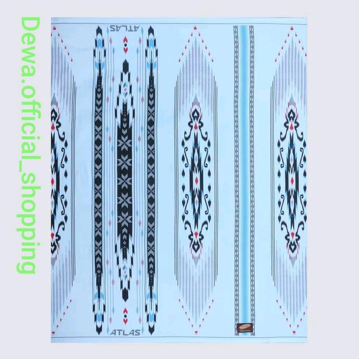 Sarung ATLAS Idaman 555 Kembang Motif BHS SWL 02 Warna Biru Muda Muslim Dewasa Santri Pria Cowok Nya