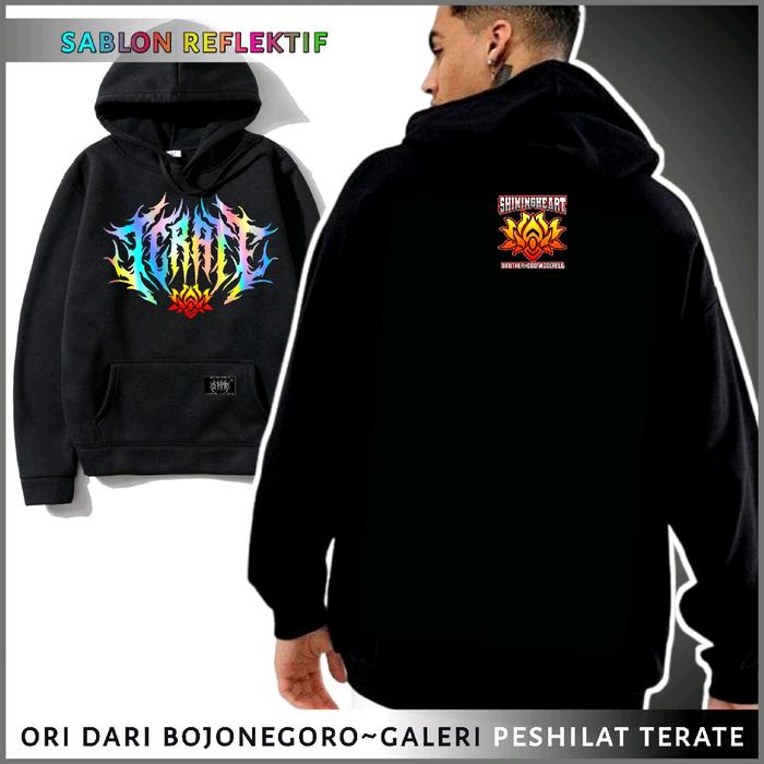 JAKET HODIE PSHT TERATE SHININGHEART WONDDERFULL SIMPEL REFLEKTIF HOLOGRAM PELANGI VIRAL Hoodie Pria