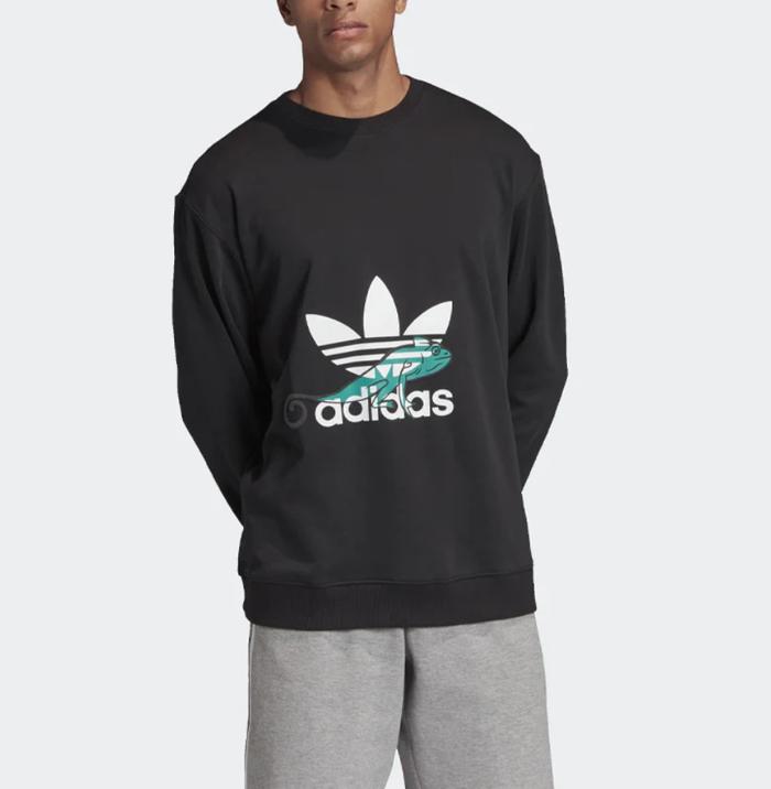 Jaket Sport Olahraga Casual Vintage Men Adidas PT3 Logo Print Iguana Sweatshirt Crewneck Sweater Thr