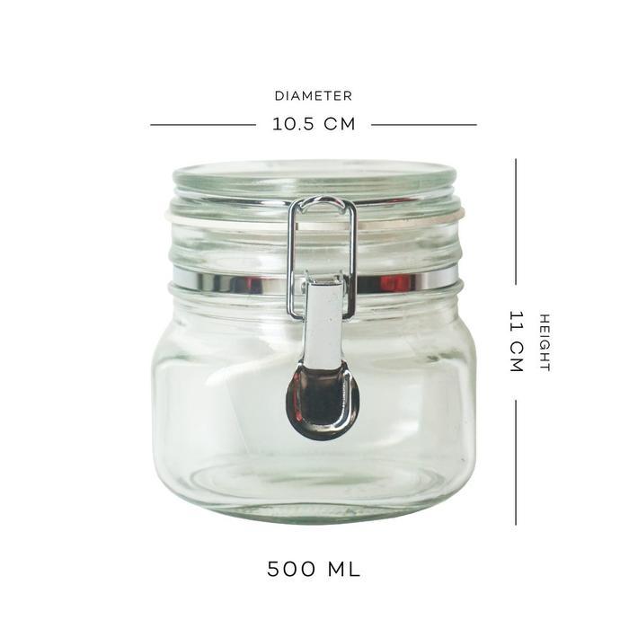 Kedaung HERMETICO JAR 500 mL | Toples Kaca Tutup Kait | Jar Kaca Cantik glass jar container game