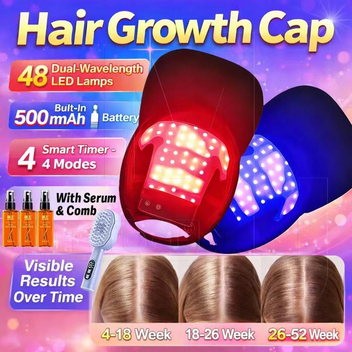 Topi Penumbuh Rambut Terapi Infrared Hair Grow Red And Blue Light Cap Hat Topi Penumbuh Rambut Led L