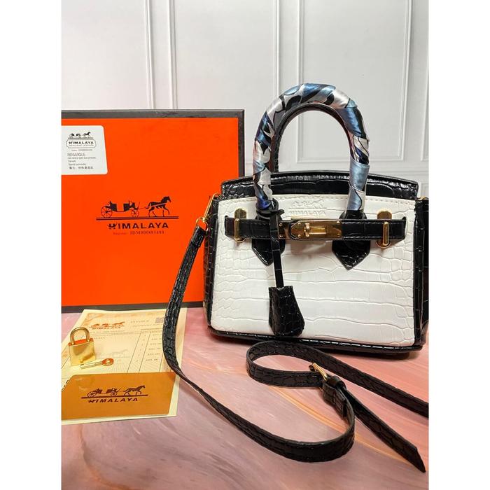 HIMALAYA-TAS SELEMPANG WANITA CROCO "2 TONE MINI" BIRGIN (100%)ORIGINAL FULL EMBOS DAN BARCODE FREE 