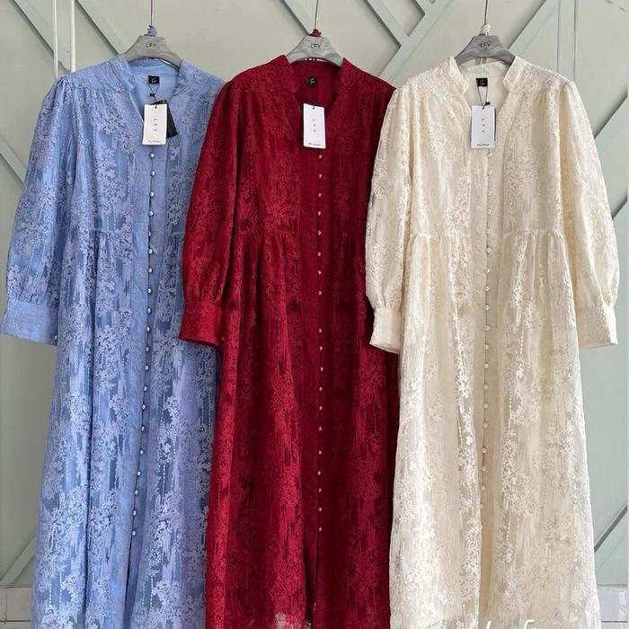 Orenji Gamis Lfy Laferya Nathaniah Full Brukat