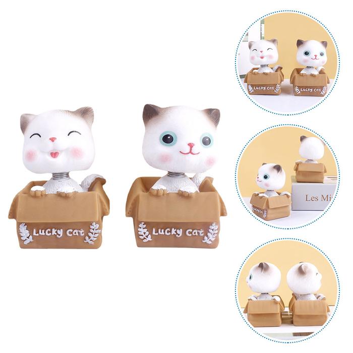Cat Car Head Toy Dashboard Shaking Bobblehead Figure Dancing Solar