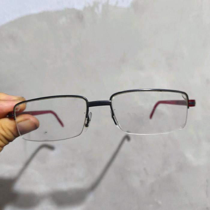 kacamata Porsche design half frame list merah
