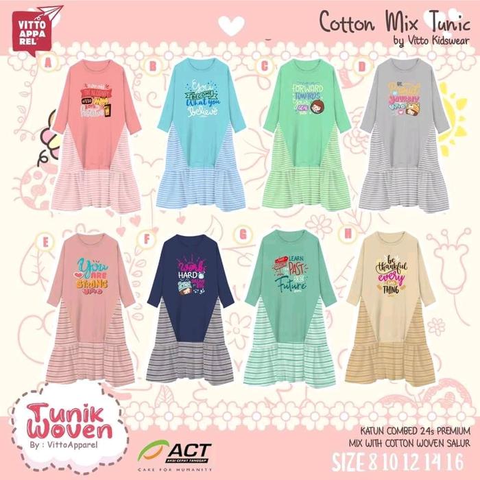 TUNIK WOVEN (vdtw) by VITTO || TUNIK ANAK MUSLIMAH