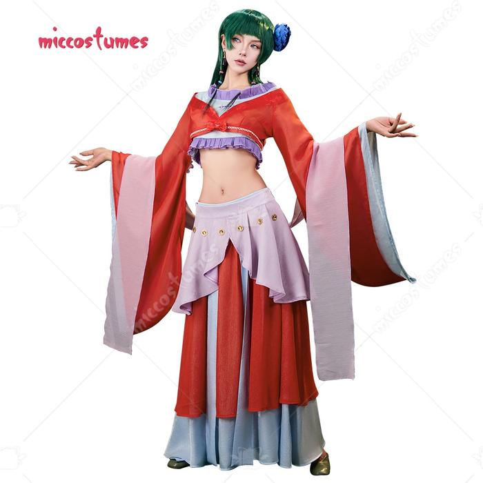 Miccostumes Women's Maomao  Dance Dress Cosplay Costume Dress Top and Long Skirt with Short Skirt Ha