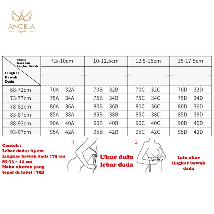 ANGELA PREMIUM JAPAN Nano Bra BH JUMBO Big SIZE 36 - 42 Ukuran Besar Push Up Kawat Wanita Bikini Spo