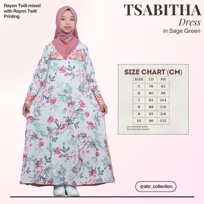 Gamis Anak Tsabitha Dress - ABR - Gamis Anak Perempuan - Rayon Twill - Nyaman dan Stylish