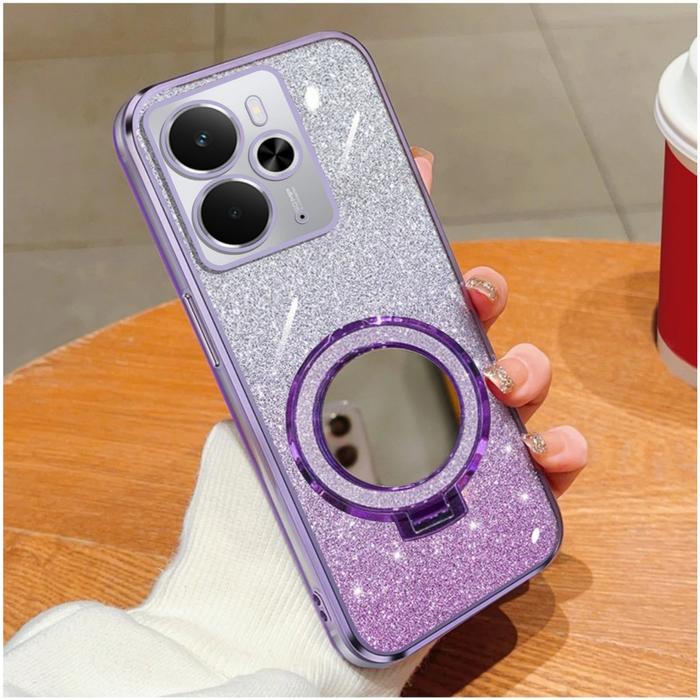 Case Realme 14 14T Luxury Gliter Premium TPU Ring Holder Mirror