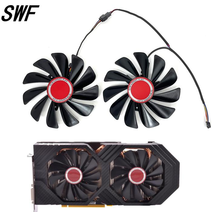 New 2pcs/set FDC10U12S9-C CF1010U12S 95mm RX590 RX580 GPU Video Card Cooler fan For XFX RX 590 580 V