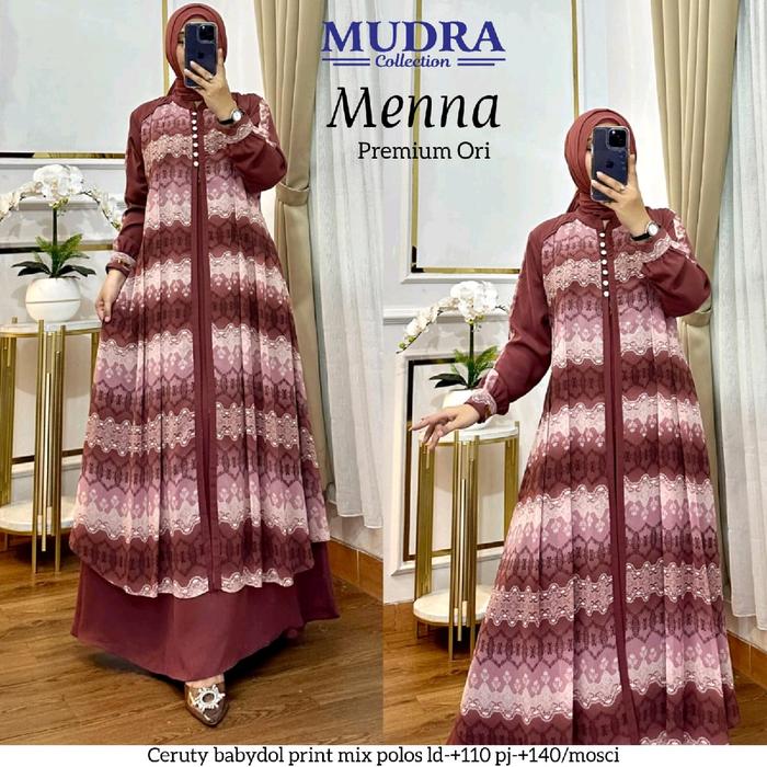 inusa dress ceruty mix rajut model kekinian