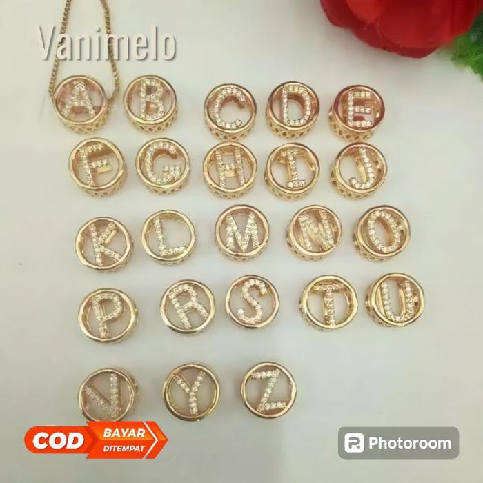 Liontin Charm Huruf Inisial Xuping Bahan Gelang Tali Adjustable Emas Mainan Pandora