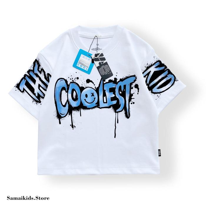 Bargawa Kaos Oversize Anak PUTIH COOLEST Unisex Bahan Uniqlo AIRSm AIRcool 2thn sampai 12thn