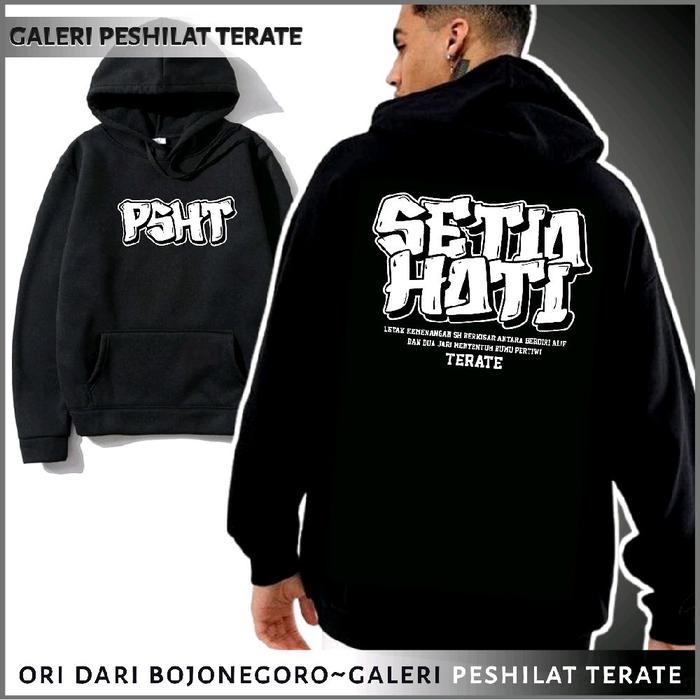JAKET HODIE PSHT SETIA HATI TERATE Hoodie Pria Keren Simple Distro Hitam Lokal Sablon Fleece Katun T