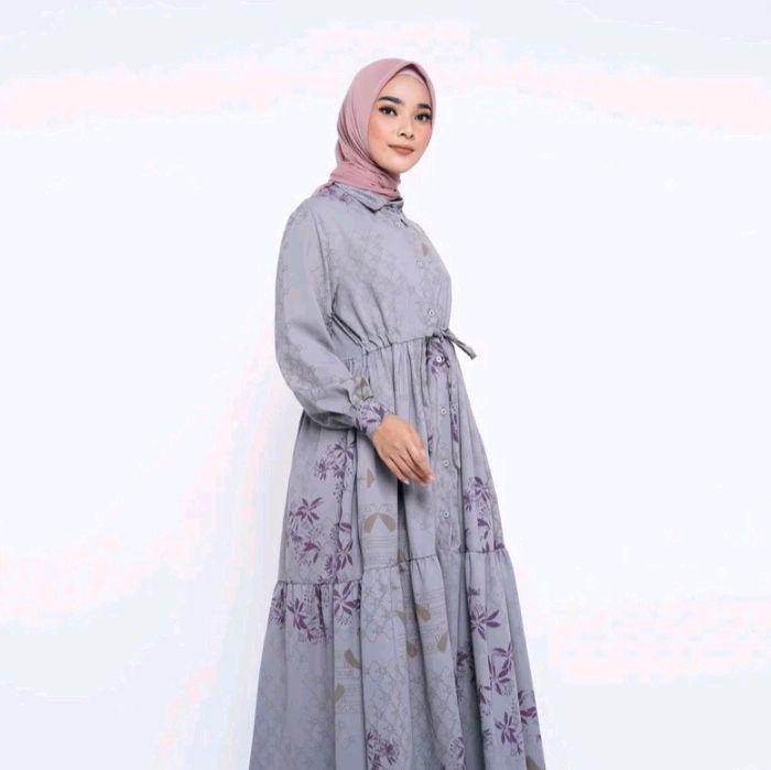ZM Zaskia Mecca Ori, hagia gray, size L , gamis, gamis santai, nyaman, ZM,