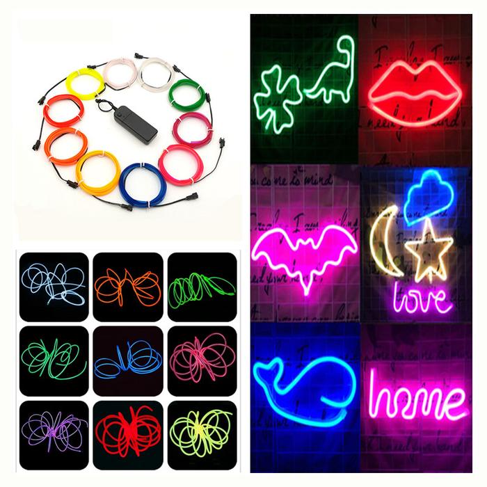 EL Wire Led String Light Strip Rope Tube Light Neon Lights DIY for