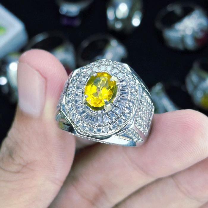 Cincin Batu Natural Yellow Topaz Plus memo