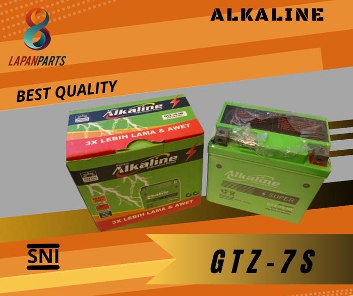 Aki Motor Vario 125, 150, 160 Gtz7S, Aki Kering Bergaransi, Merk : Alkaline Gtz-7S Mf Berkualitas