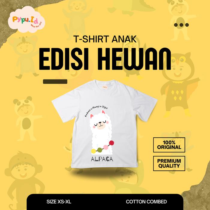 PYPU.ID - T-Shirt Alpaca | Baju Alpaca | Kaos Alpaca | Baju Anak Hewan Lucu | Fashion Kids