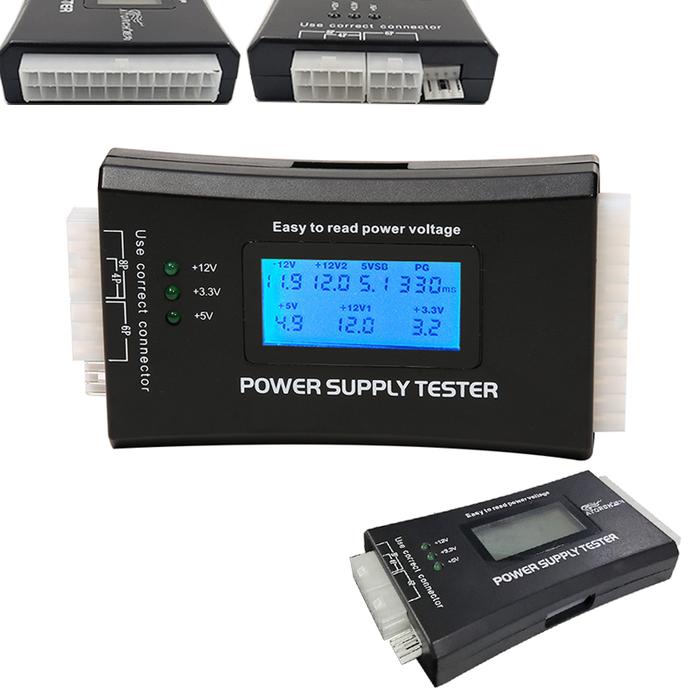 Digital LCD Display PC Computer 20/24 Pin Power Supply Tester Check