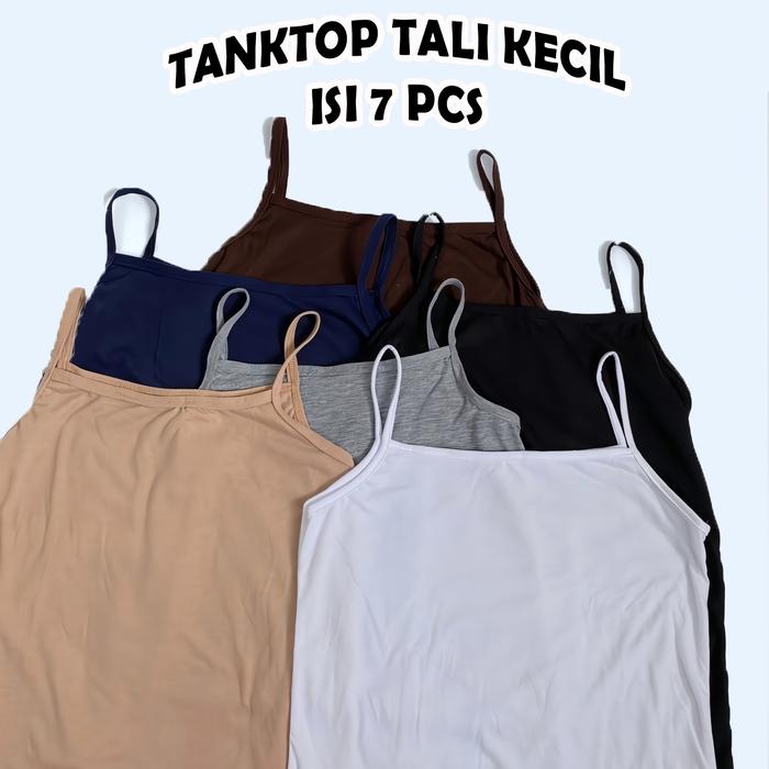 7 PCS tanktop wanita dewasa / tanktop remaja / tanktop isi 7 bahankatun poly lembut / tank top wanit