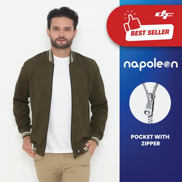 d&f Napoleon Jaket shoulder cut & sewn pria- Olive