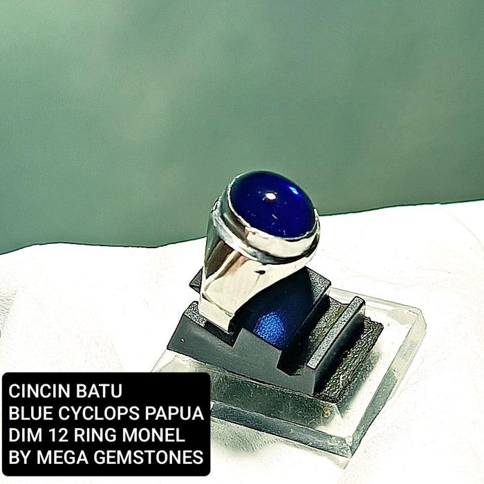 CINCIN BATU BLUE CYCLOPS PAPUA RING MONEL MEWAH DAN ELEGAN