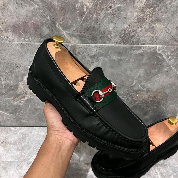 Gucci Formal Loafers Original Pria Hitam Size 39 40 Made in Italy Preloved Authentic