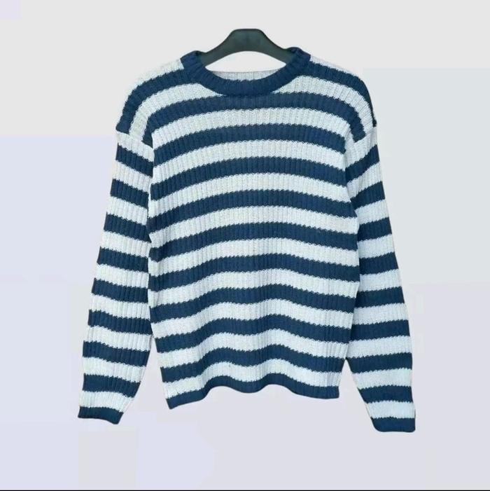 Allea Sweater Stripe Atasan Baju Rajut Wanita shabira knite