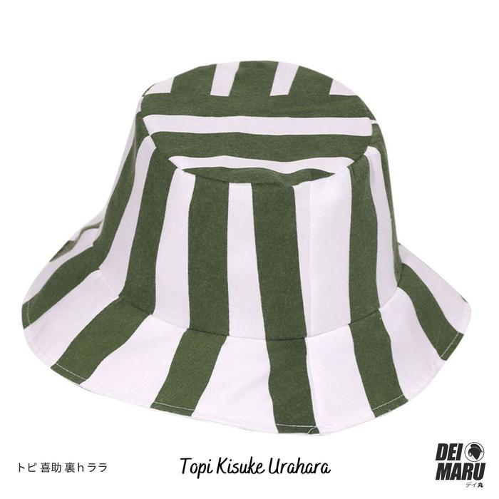 URAHARA HAT TOPI ANIME COSPLAY MANGA BLEACH BUCKET CAP GREEN WHITE