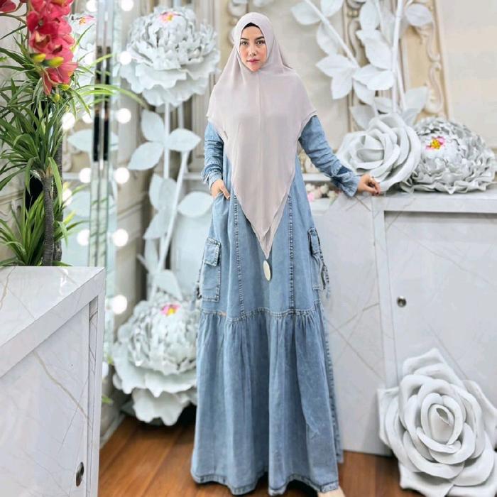 GAMIS MAIZA DENIM BY BUGIO CLOTHING (GAMIS SAJA) // GAMIS DENIM PREMIUM