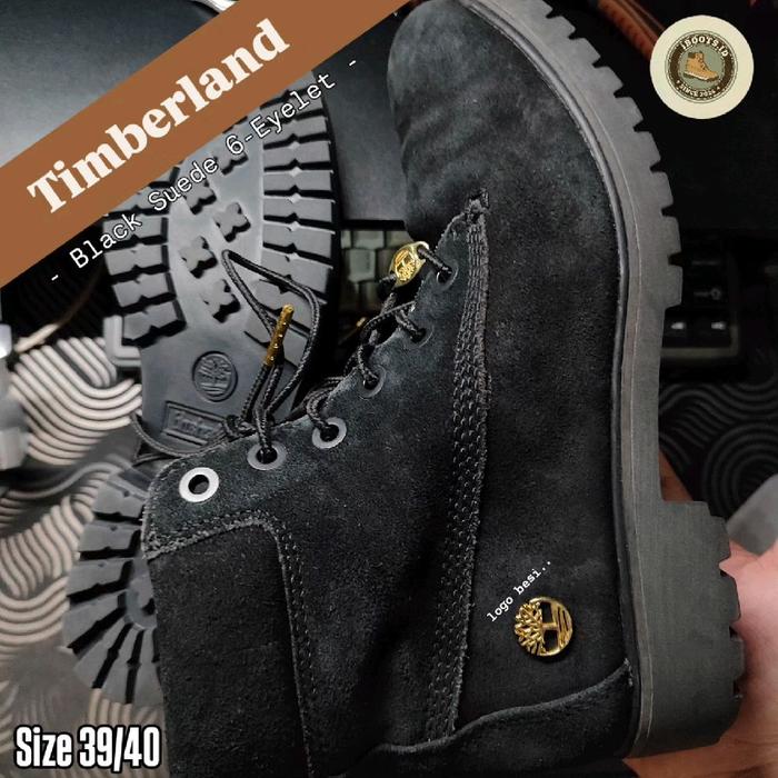 Sepatu Timberland Black Suede size 39 (25cm) Bekas Preloved Second