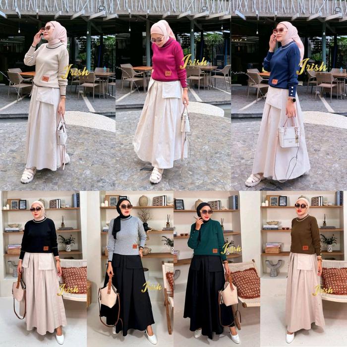 NABILA SET ONESET BLOUSE RAJUT ROK CHINOS CARGO STELAN SETROK SETRAJUT BY IRISH LABEL