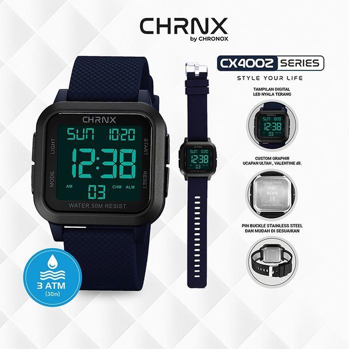 Chrnx By Chronox Jam Tangan Dital Uni Pria Wanita - Cx4002 Rubber Watches