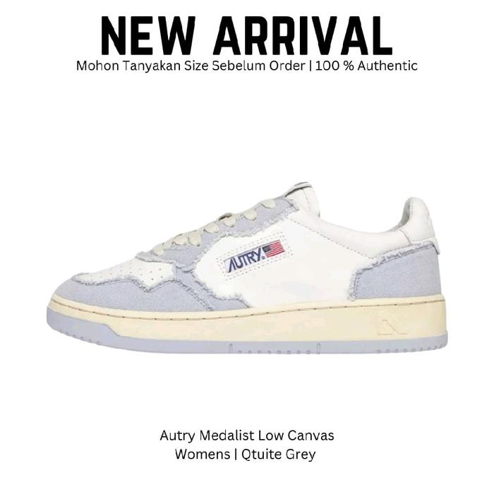 Autry Medalist Low Canvas Womens Qtuite Grey  Sepatu Sneakers Wanita Original 100%