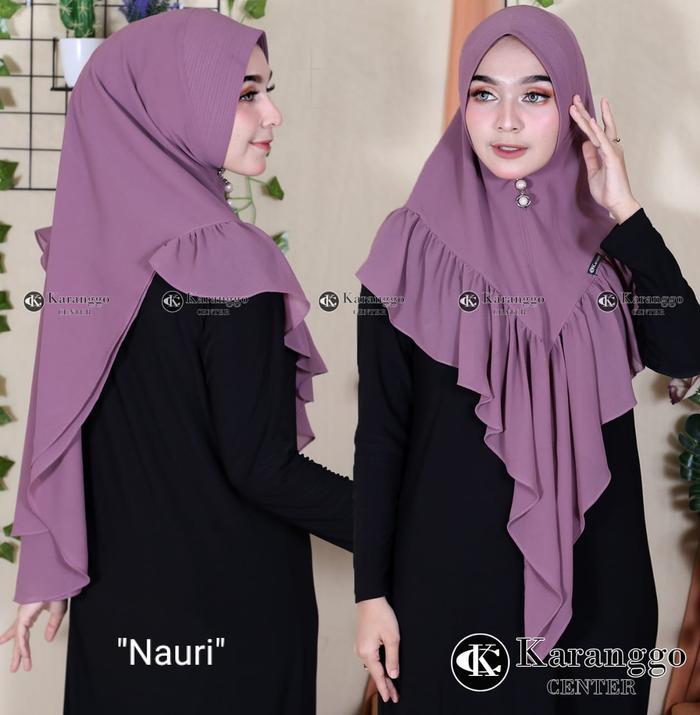 Hijab Kekinian Elegant Mewah 2024 Nauri kerut KARANGGO
