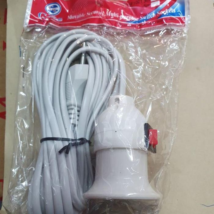 Fitting Gantung Lampu Kabel 5 Meter + Saklar On Off