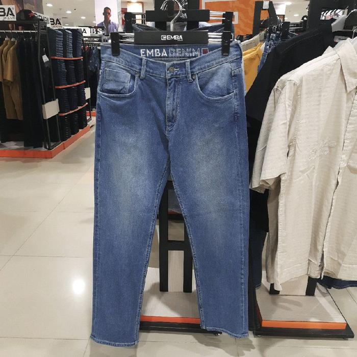 Emba jeans celana denim panjang pria regular strecht original BS08S