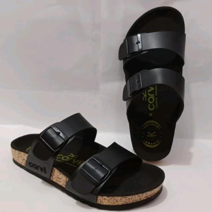 sendal slop pria kulit sandal slide carvil sendal carvil ban 2 terbaru Sandal kulit carvil
