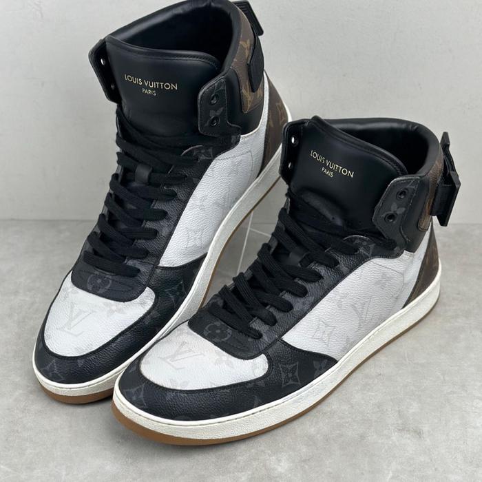 Louis Vuitton Monogram Rivoli High-Top Sneakers BS1448 100% Authentic