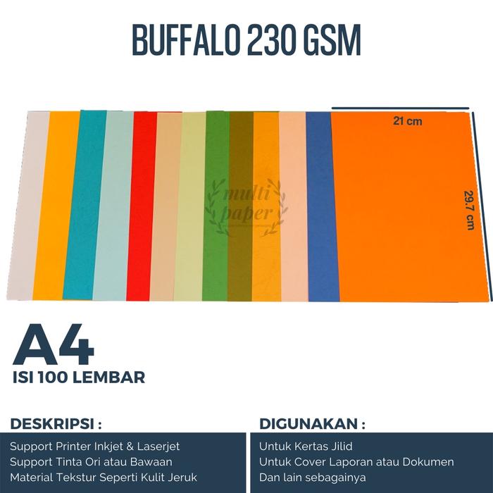 Buffalo A4 isi 100 lembar / Kertas Jilid A4 Buffalo / Kertas Cover A4