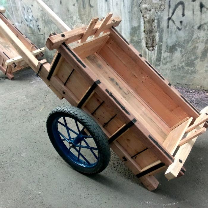 GEROBAK KAYU, SEMEN, BATU, PASIR ATAU NGANGKUT BARANG LAINNYA UKURAN 125x65x30