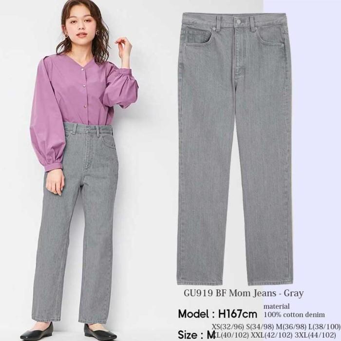 GU 919 BF MOM JEANS Celana Panjnag Wanita Branded