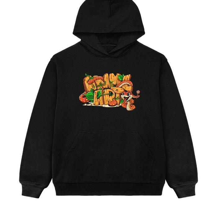 ANMLART Hoodie Black - Crawl Roots - Hoodie Hitam Regular Fit Fleece