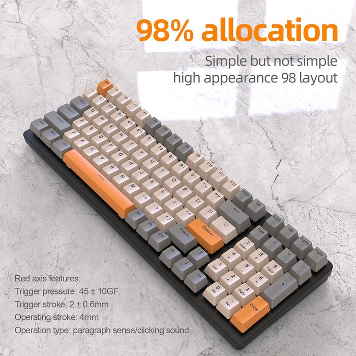 K6 Mechanical Keyboard 100 Keys PBT Keycaps 2.4G Bluetooth Wireless 3 Mode Keyboard RGB Hot Swappabl