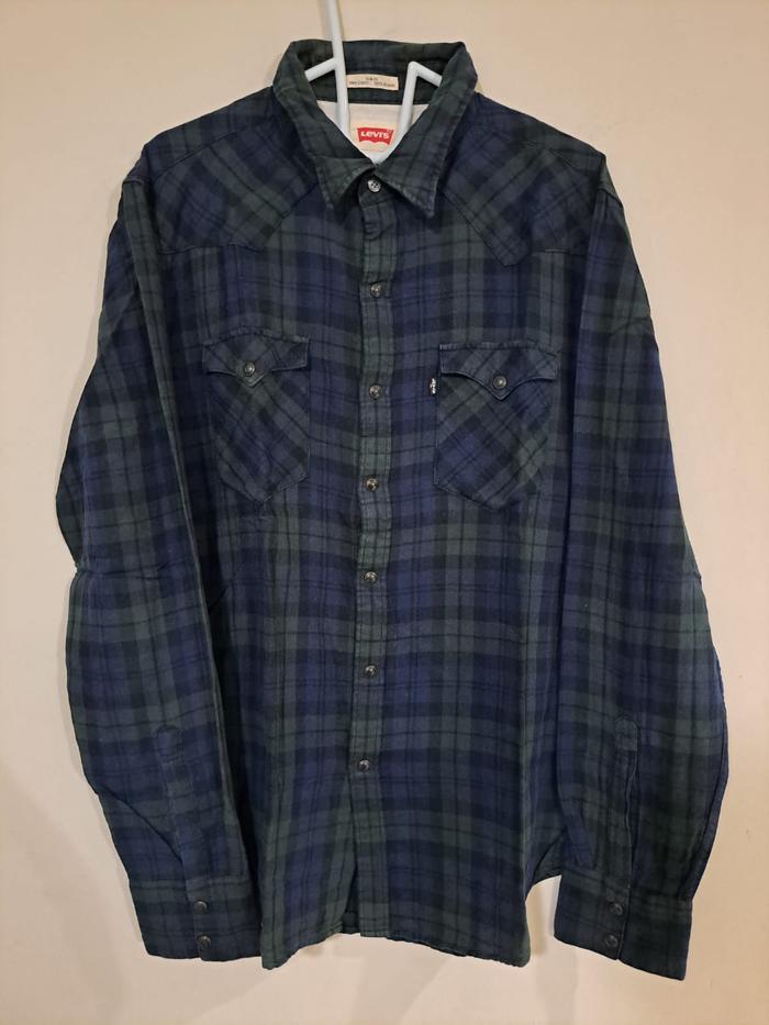Levis Barstow Western Shirt / Kemeja Kotak - Kotak Pria size L Preloved (13.1)